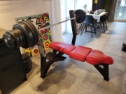 Ławka do wyciskania KELTON PL1 PRO, gryf 220 cm/30mm, obciążenie 134kg