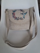 jedyna taka nowa beżowa torebka ręcznie robiona na zamówienie wys 20cm