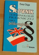 Słownik terminologii prawniczej, Część I polsko-angielska