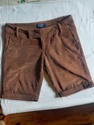 Reporter spodenki szorty damskie M miękki sztruks bawełna beż brąz