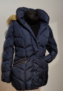 Granatowa kurtka puchowa marki Larry Levine używana rozmiar S 36/38