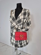 Płaszcz lekki Biało czarny w kratę Parisian Collection