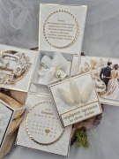 ExplodingBox ŚLUB kartka premium prezent biało-złoty tłoczenie personal.