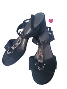 Sandały Marco Tozzi czarne 41 srebrne eleganckie