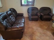 Sofa i dwa fotele skórzane 
