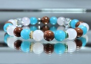 BRANSOLETKA KAMIEŃ PIASEK PUSTYNI KWARC RÓŻOWY NA WYMIAR LUB SZER 16 