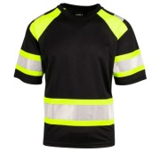 T-shirt roboczy z odblaskami Koszulka YOU z reflektorami czarno-żółta XL