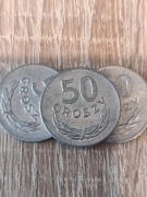 Moneta 50 groszy PRL 1984 r. - komplet 3 sztuk
