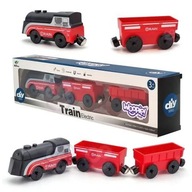 Elektryczna Lokomotywa Pociąg z Wagonami na Magnes dla Dzieci WOOPIE