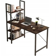 Biurko prostokątny Rebiko 120 x 60 x 120 cm czarny, odcienie brązu