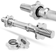 GRYF DO HANTLI 40CM 30MM STALOWY PEŁNY CHROMOWANY GWINTOWANY ZACISKI MOCNY