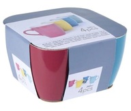 Zestaw 4 kubków do kawy herbaty kamionka 390 ml