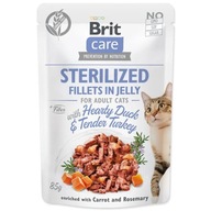 Brit Care Cat Sterilised saszetki dla kota filety z kaczką i indykiem 85 g