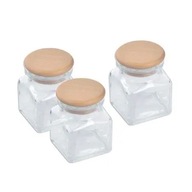 POJEMNIK SZKLANY SŁOIK NA PRZYPRAWY ZESTAW POJEMNIKÓW 3 SZT BAMBUS