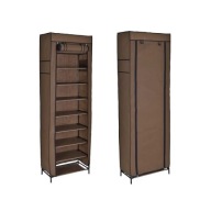 SZAFKA NA BUTY OBUWIE TEKSTYLNA SKŁADANA BRĄZOWA REGAŁ ORGANIZER STOJAK