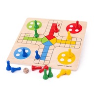 Drewniana gra planszowa Chińczyk Bigjigs Toys Ludo 3+ rodzinna gra prezent