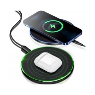 Ładowarka indukcyjna 15W czarna z kablem USB-C