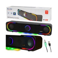 SOUNDBAR GŁOŚNIKI KOMPUTEROWE 2.0 DO KOMPUTERA LAPTOPA AUX LED USB RGB