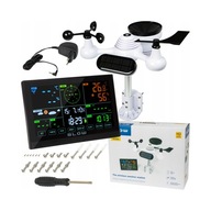 Stacja Pogodowa 7w1 bezprzewodowy czujnik zewnętrzny kolorowy wyświetlacz