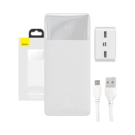 Powerbank Baseus Bipow 30000 mAh 2x USB / USB-C / microUSB 15W QC PD biały