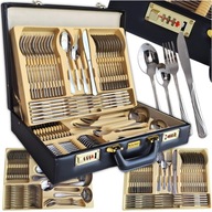 KOMPLET SZTUĆCÓW 72 EL DLA 12 OSÓB STAL NIERDZEWNA POŁYSK WALIZKA