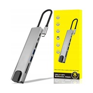 HUB USB-C 8W1 HDMI 4K POWER DELIVERY | LAN USB 3.0 NOWY ALUMINIOWY PD100W !