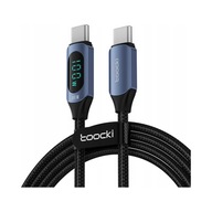 Kabel Toocki 100W USB typ C - kabel USB typ C 2m wyświetlacz miernik