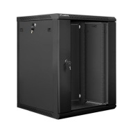 Szafa instalacyjna wisząca 19'' 15U 600X600mm czarna (drzwi szklane)