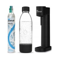 PushAir saturator do wody Dafi syfon czarny + nabój CO2 + butelka 0,7 soda