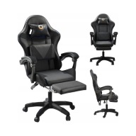 Fotel gamingowy Italform Player czarny skóra eko wygodny fotel gracza