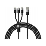 BASEUS Szybki Kabel USB 3w1 Lightning do iPhone microUSB USB-C 1,2m 3.5 A