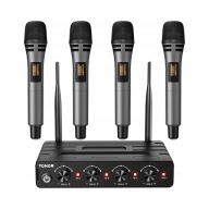 TONOR TW360 Mikrofony Bezprzewodowe UHF 4 Ręczne 60M Karaoke Wesele Impreza