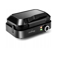 Gofrownica Lehmann czarna 2000 W na 2 gofry z regulacją temperatury