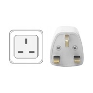 Adapter Przejściówka PL UE do UK Anglia 13A Biała