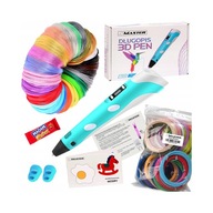 DRUKARKA DŁUGOPIS 3D PEN ZESTAW DLA DZIECI SZABLONY + WKŁADY 50M v2025