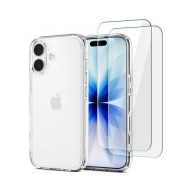 ETUI SPIGEN + 2-PAK SZKŁO DO IPHONE 17 PRZEZROCZYSTE SZTYWNE SOLIDNE