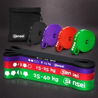 ZESTAW GUM OPOROWYCH SENSEI POWER BANDS (1-40 KG) - 4 TAŚMY DO ĆWICZEŃ