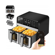 FRYTKOWNICA BEZTŁUSZCZOWA PODWÓJNA FRYTOWNICA 9L AIRFRYER DWUKOMOROWA WIFI