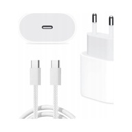 Szybka ładowarka + kabel w oplocie pasuje do iPhone 16 15 USB-C 20W