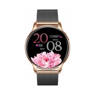 Smartwatch EFSSmat AMOLED 300 mAh rozmowy ciśnieniomierz złoty Do BIegania