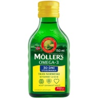 Möller’s Tran Norweski o aromacie cytrynowym 150ml omega-3 witaminy