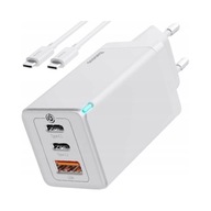 ŁADOWARKA SIECIOWA BASEUS 2XUSB-C + USB 65W KABEL