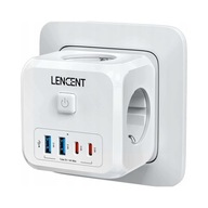 Gniazdo LENCENT rozgałęźnik złodziejka ładowarka 2xUSB A,2xUSB C