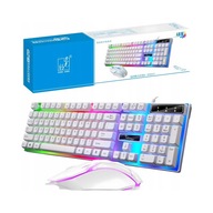 ZESTAW GAMINGOWY KLAWIATURA MYSZ RGB LED | BIAŁA PRECYZJA PLUG&PLAY NOWA!!!