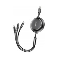 Baseus Golden Loop rozwijany kabel 3w1 USB - micro USB / Lightning / USB-C