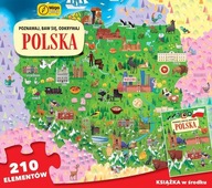 Puzzle Wilga Play Poznawaj, Baw się, Odkrywaj 210 elementów Poznawaj baw się odkrywaj Polska Puzzle+książka 85268