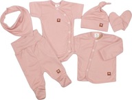 Zyzio&Zuzia komplet niemowlęcy 6 szt. elementowy różowy rozmiar 56 (51 - 56 cm)