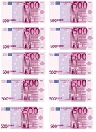 OPŁATEK NA TORT BANKNOTY EURO 500 EURO-10 SZTUK