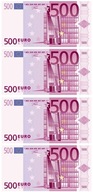 OPŁATEK NA TORT BANKNOTY EURO 500 EURO-4 SZTUKI