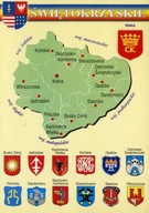 Woja Świętokrzyskie mapa Herby WR793 - 10 ks.